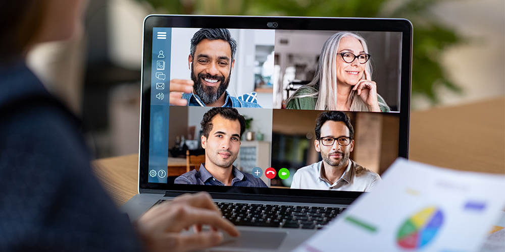 Conference video call for document review