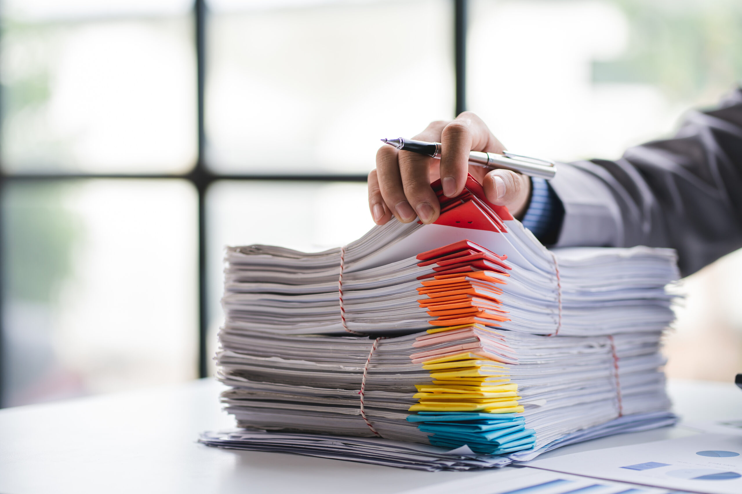 Stack of documents for service of process
